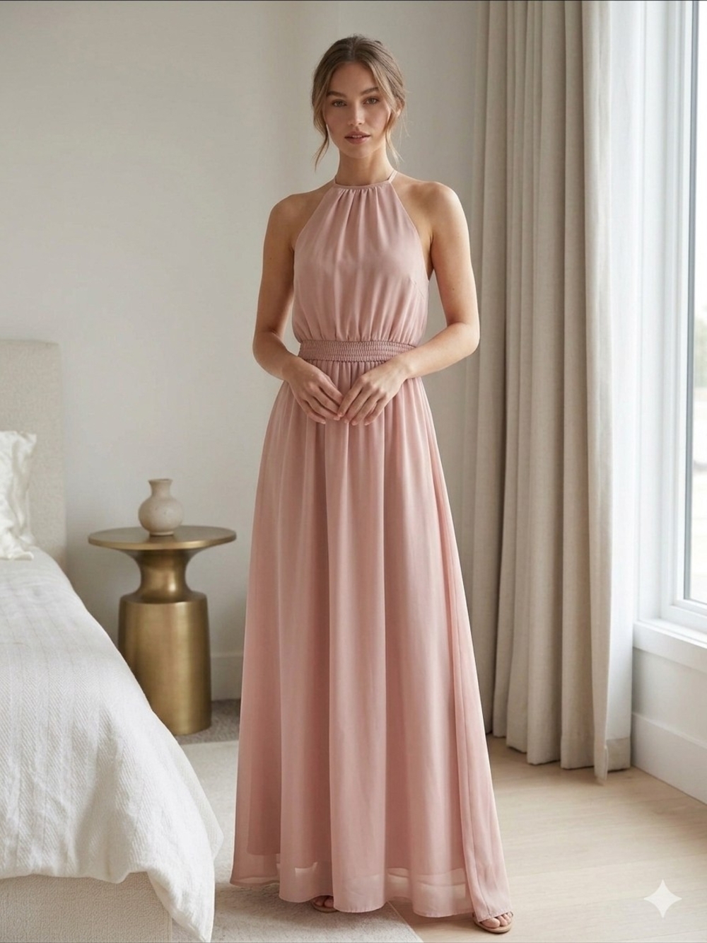 Show Me Your MuMu Blush Pink Halter Maxi Dress